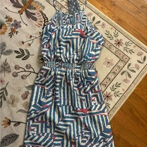 Esley Blue Mesh Overlay Dress